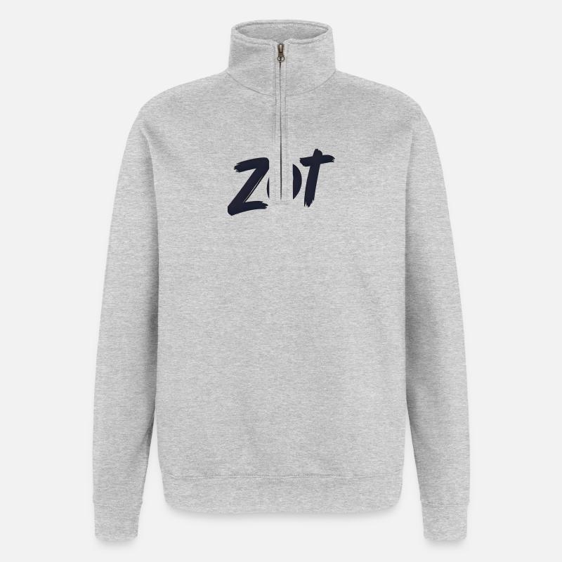 Zot – Flämisches Statement-Hemd - Quarter-Zip-Sweatshirt - Grau meliert