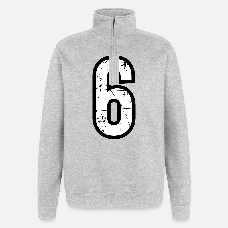 6 - Sweat à zip 1/4 - gris chiné