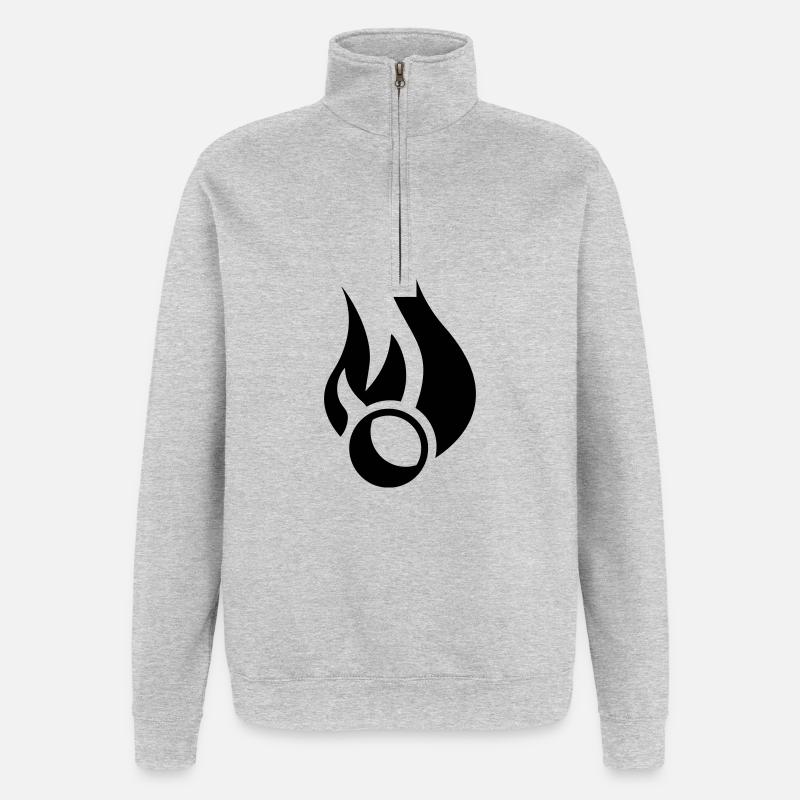 Flaming Ball - Quarter-Zip Sweatshirt - heather grey