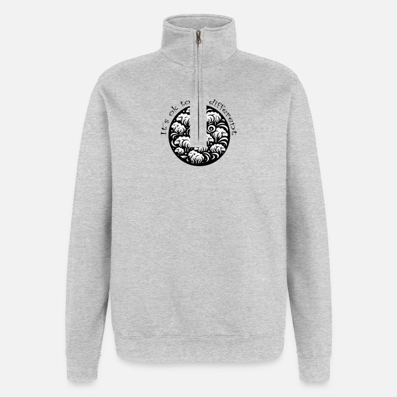 schwarzes Schaf - Quarter-Zip-Sweatshirt - Grau meliert