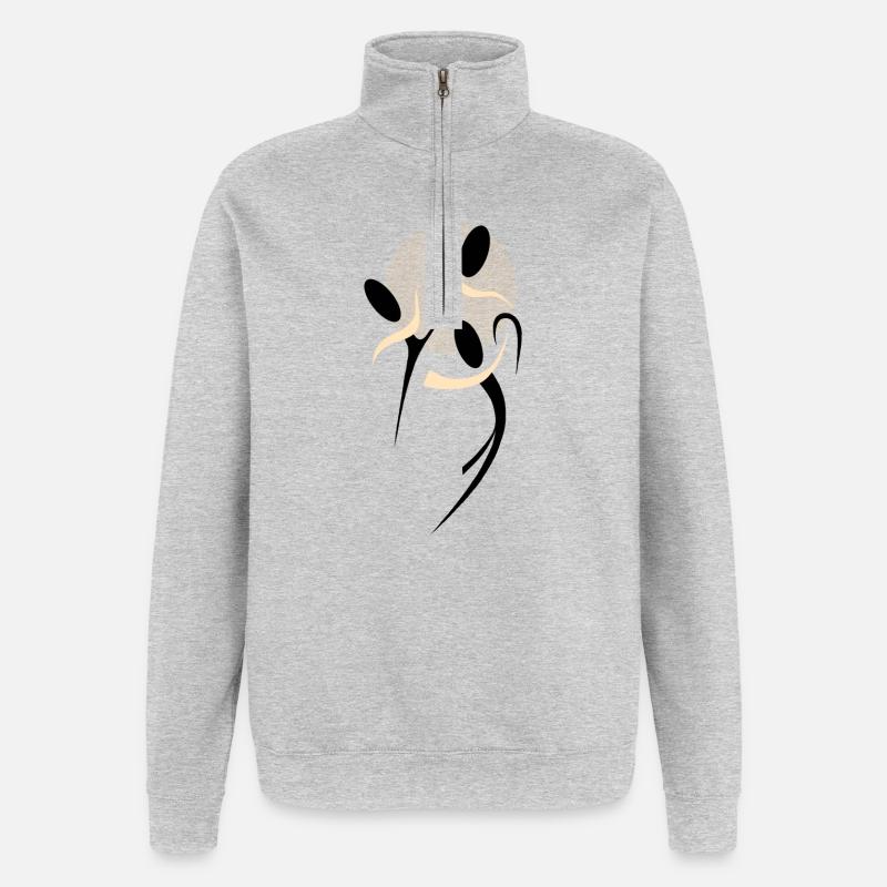 Danse des ombres - Sweat à zip 1/4 - gris chiné