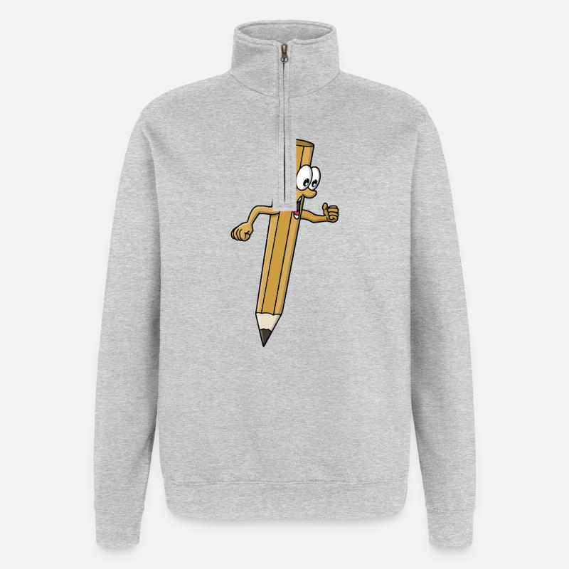 Crayon de course - Sweat à zip 1/4 - gris chiné