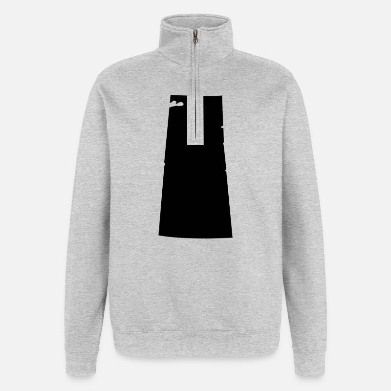 Saskatchewan Map - Quarter-Zip Sweatshirt - heather grey