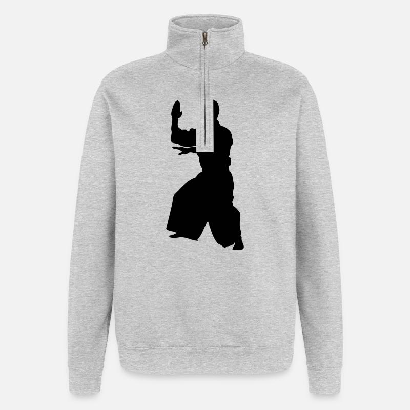 Aikido  - Sweat à zip 1/4 - gris chiné