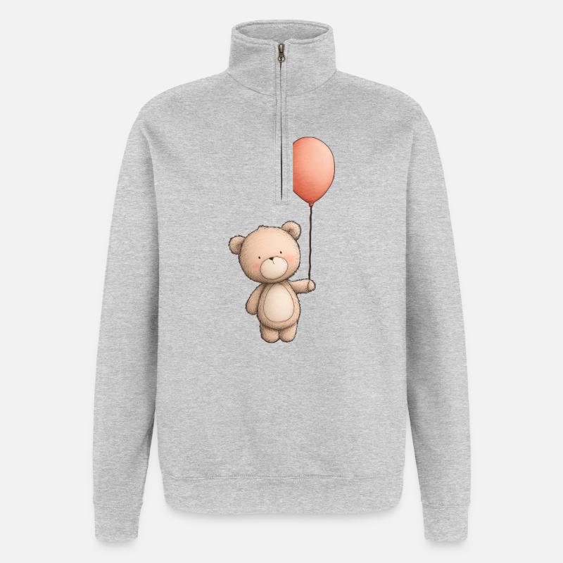 teddy bear, teddy bear - Quarter-Zip Sweatshirt - heather grey