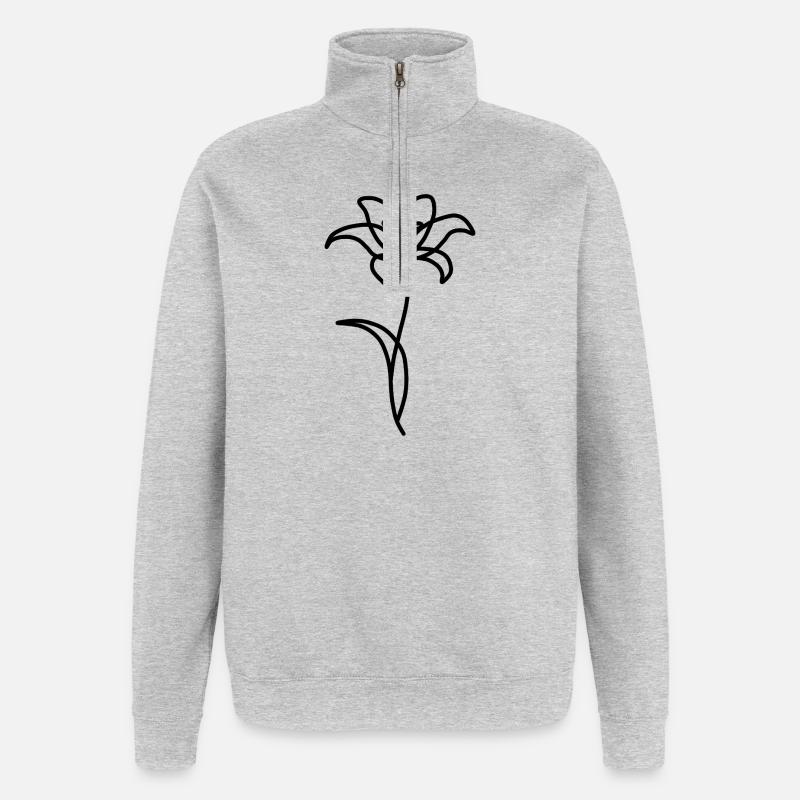 Minimalist Lily - Quarter-Zip Sweatshirt - heather grey