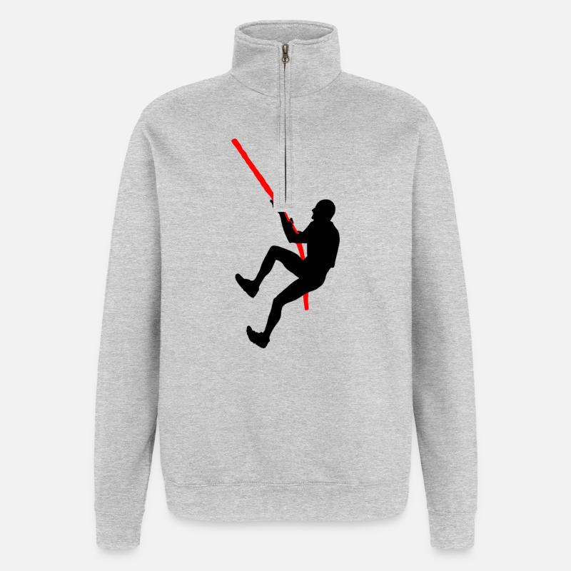 OCR Climb – Rope Challenge Design - Quarter-Zip Sweatshirt - heather grey