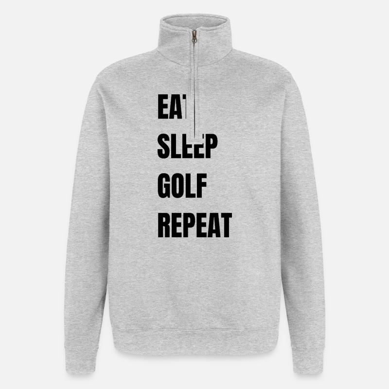 Mange, dors, golf, répéte. - Sweat à zip 1/4 - gris chiné