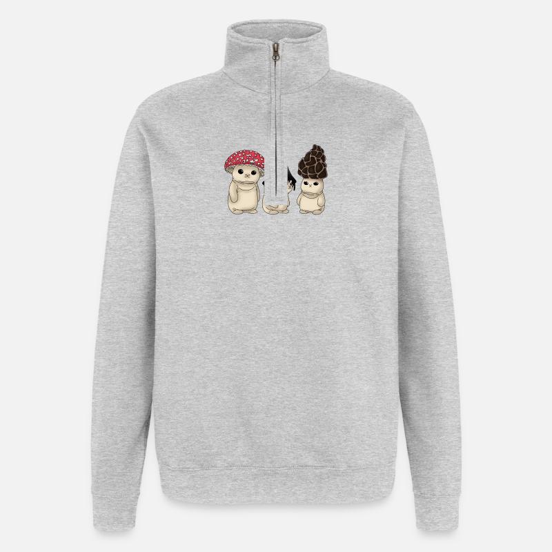 Shroom - Sweat à zip 1/4 - gris chiné