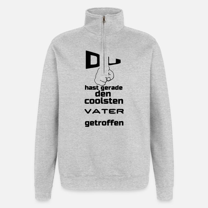 Coolster Vater Geschenk - Quarter-Zip-Sweatshirt - Grau meliert