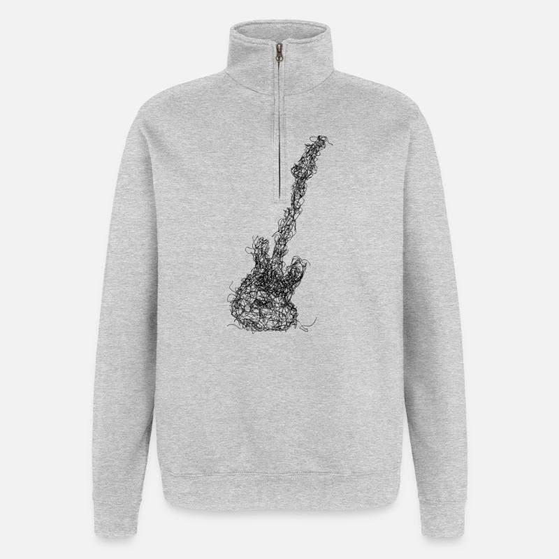 Lower Scribble - Quarter-Zip Sweatshirt - heather grey
