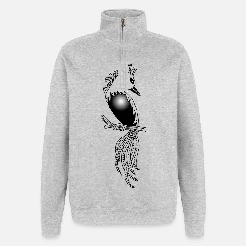 Der Onyx-Vogel - Quarter-Zip-Sweatshirt - Grau meliert