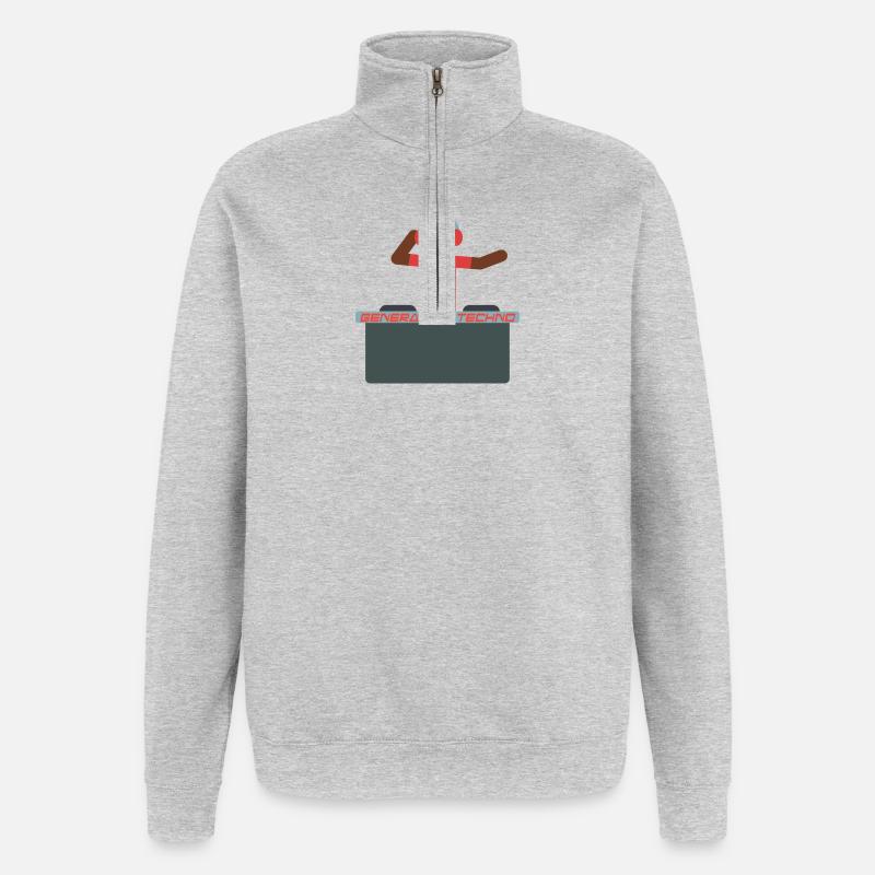 Generator Techno DJ Design - Quarter-Zip-Sweatshirt - Grau meliert