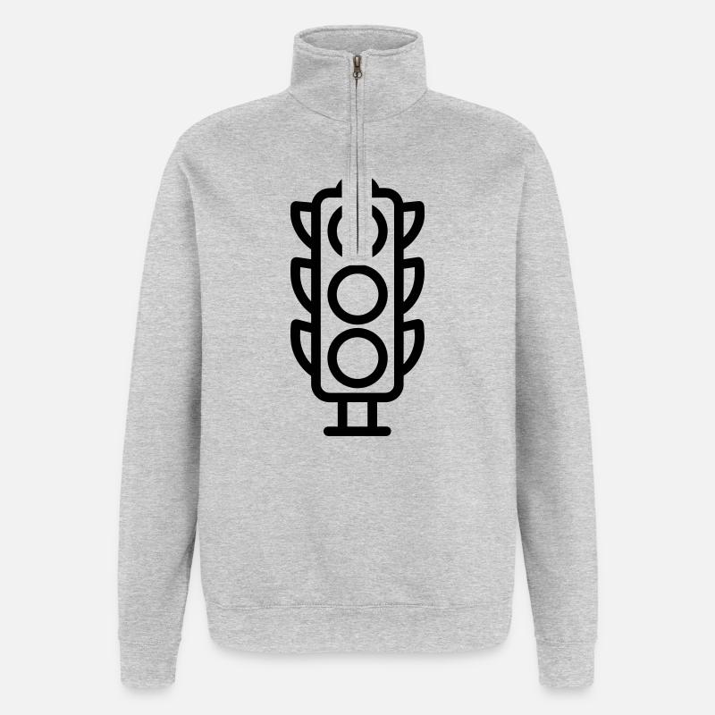 Fire - Quarter-Zip Sweatshirt - heather grey