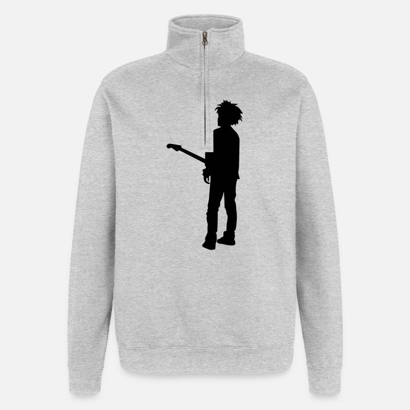 Robert - Sweat à zip 1/4 - gris chiné