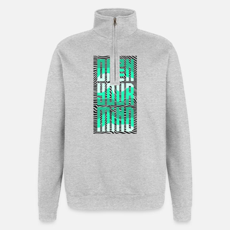 Open Your Mind - Quarter-Zip Sweatshirt - heather grey