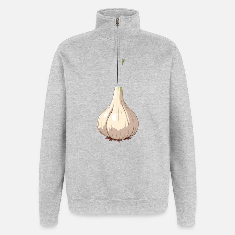 Ail - Sweat à zip 1/4 - gris chiné