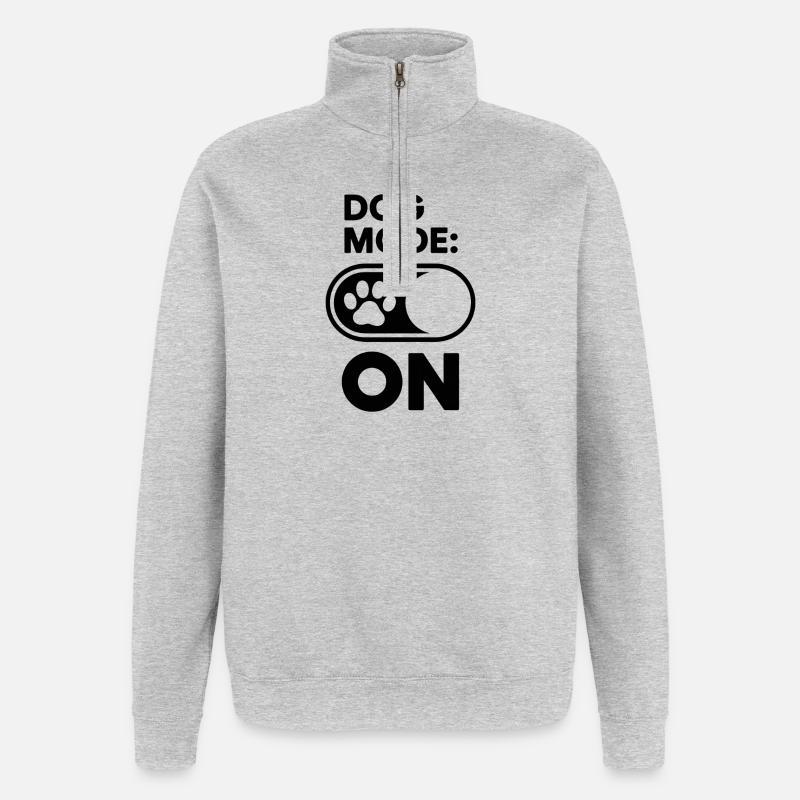 Activez le mode chien - Sweat à zip 1/4 - gris chiné