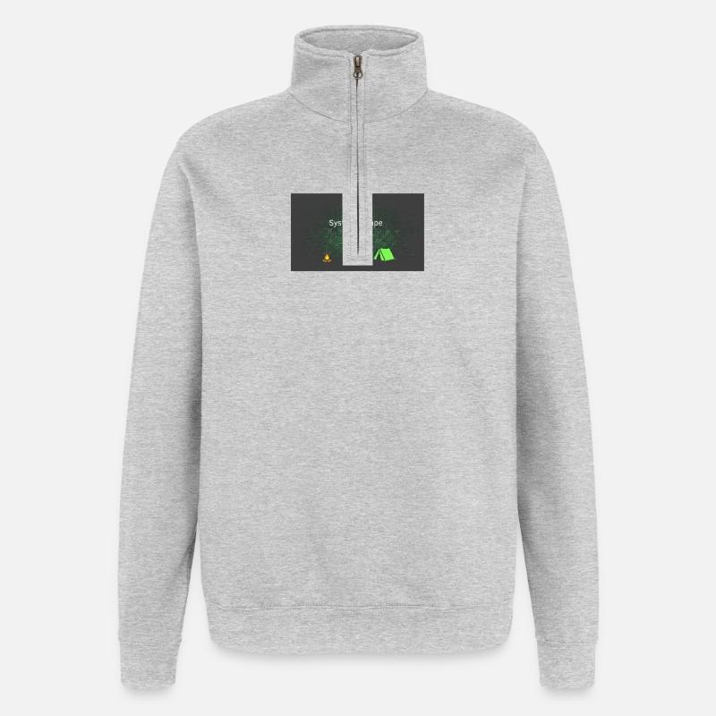 Évasion du système - Sweat à zip 1/4 - gris chiné