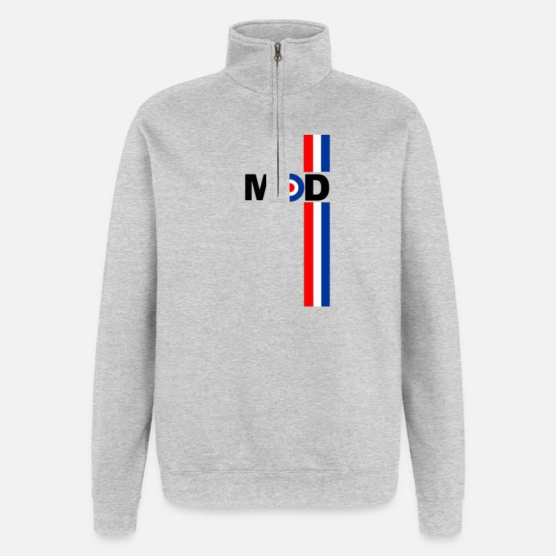 MOD TARGET RSF STRIPES CONCEPTION - Sweat à zip 1/4 - gris chiné