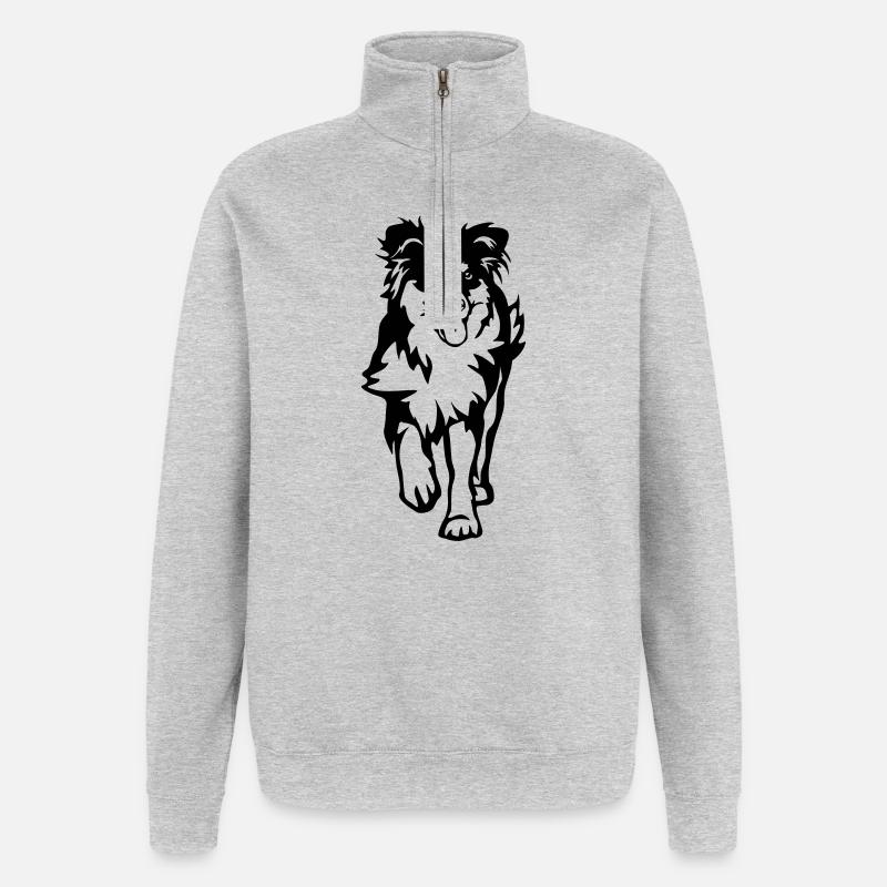Australian Shepherd - Quarter-Zip Sweatshirt - heather grey