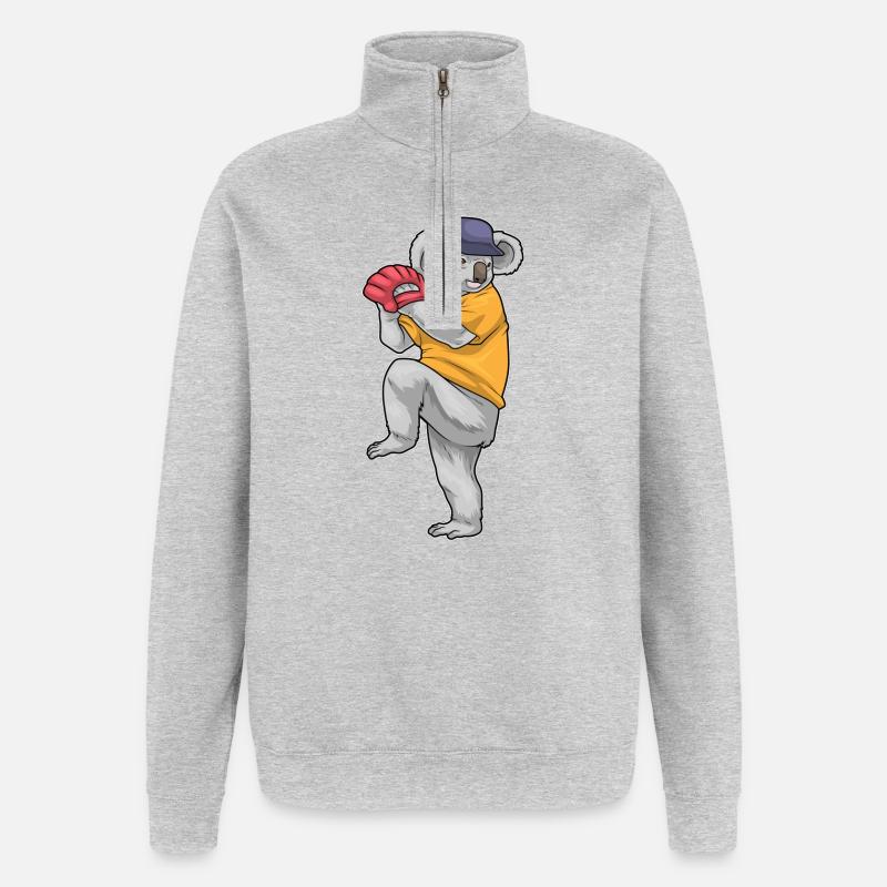 Koala Baseball Baseballhandschuh - Quarter-Zip-Sweatshirt - Grau meliert