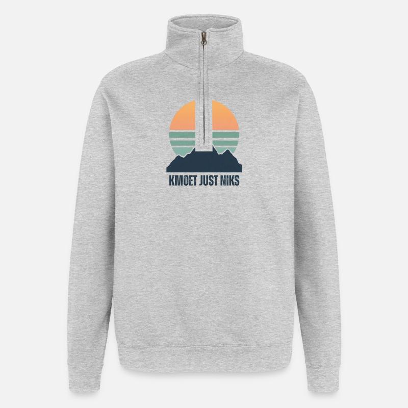 Kmoet just nothing, Antwerp dialect Shirts - Quarter-Zip Sweatshirt - heather grey