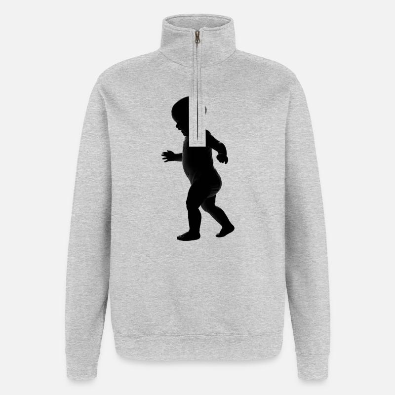 Bébé - Logo Cool Silhouette - Sweat à zip 1/4 - gris chiné