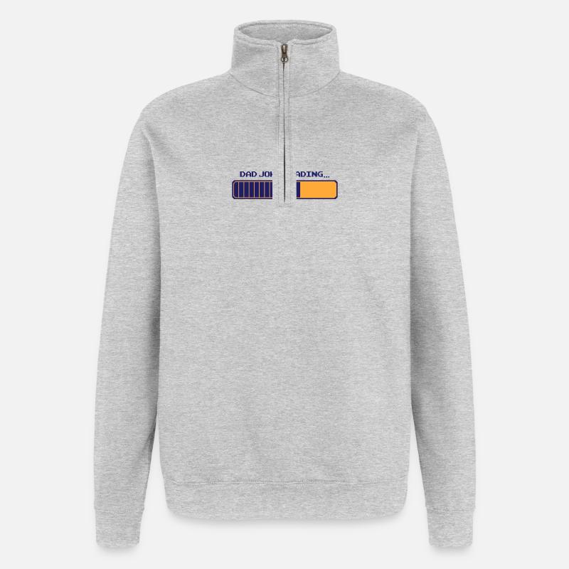 Dad Joke Loading – Pixelbar - Quarter-Zip-Sweatshirt - Grau meliert