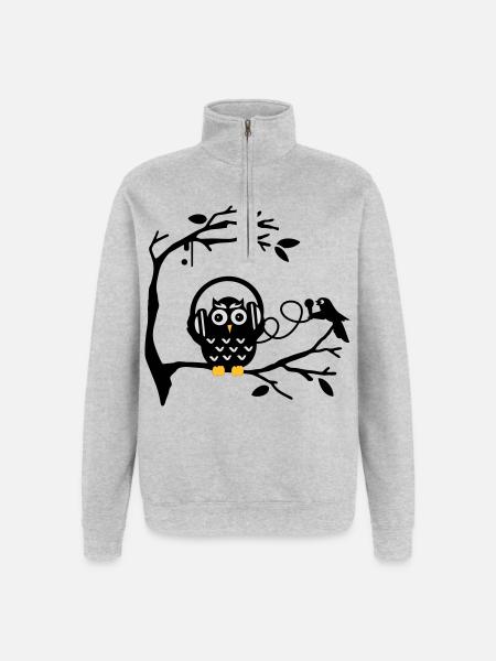 musikgenuss - Quarter-Zip-Sweatshirt - Grau meliert