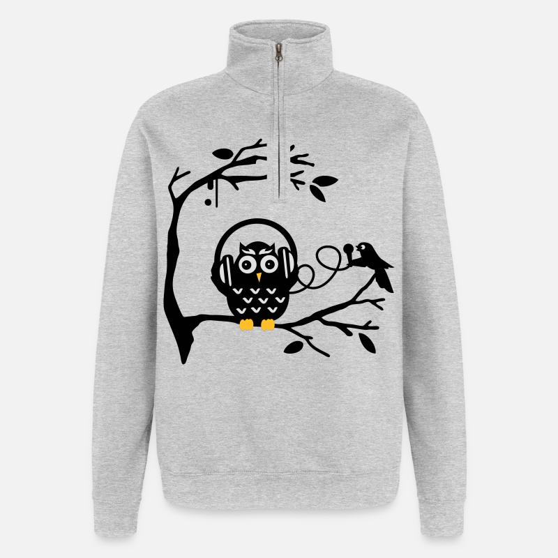 musikgenuss - Quarter-Zip-Sweatshirt - Grau meliert