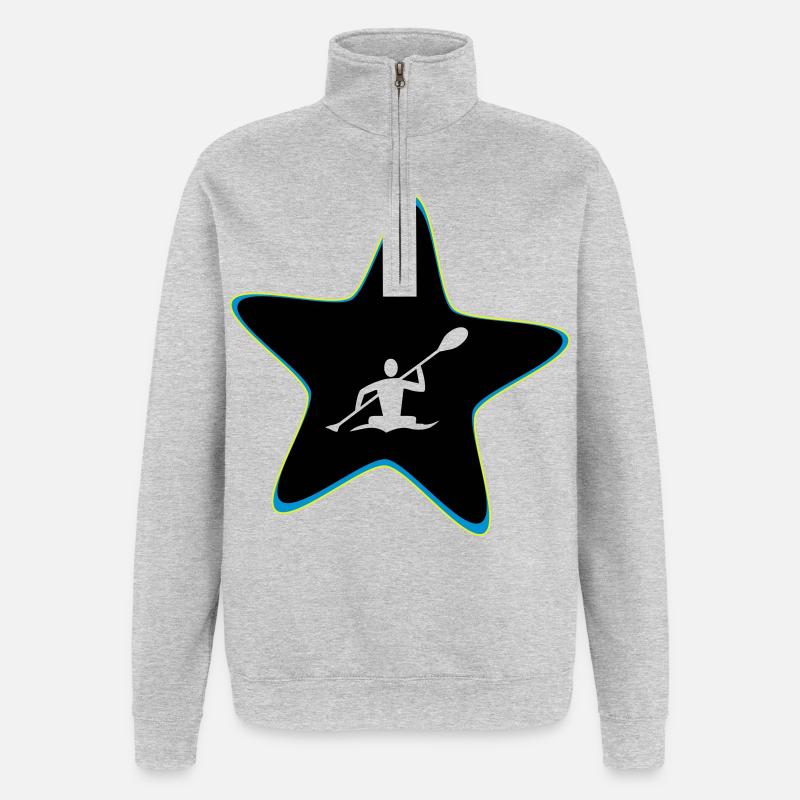 Kajak Stern - Quarter-Zip-Sweatshirt - Grau meliert