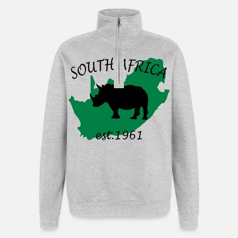 Südafrika - Quarter-Zip-Sweatshirt - Grau meliert