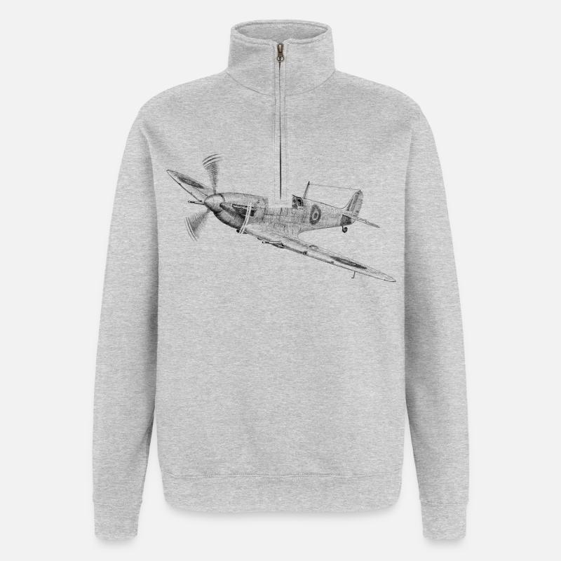 Spitfire - Sweat à zip 1/4 - gris chiné