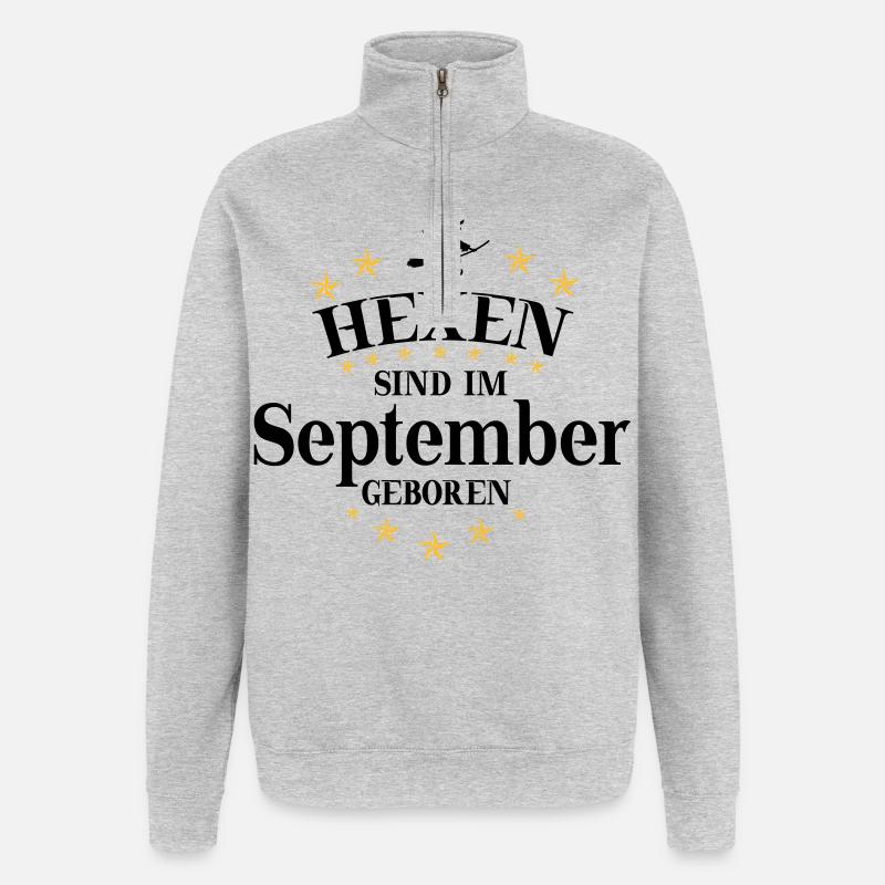 Hexen September - Quarter-Zip-Sweatshirt - Grau meliert