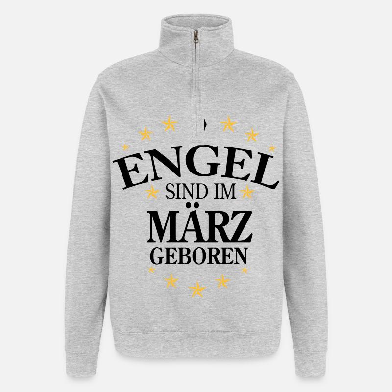 Ange de mars - Sweat à zip 1/4 - gris chiné