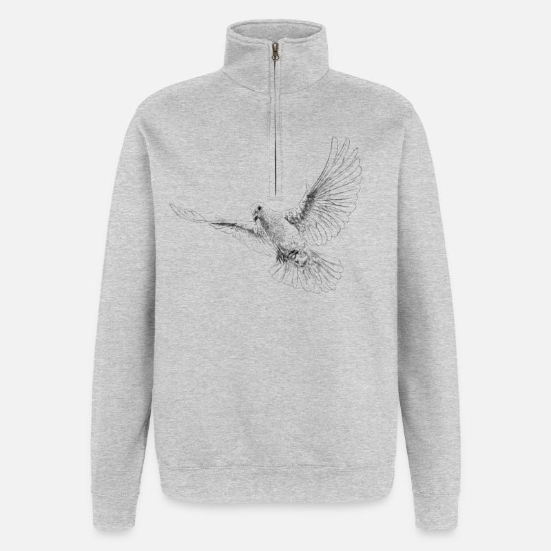 Taube - Quarter-Zip-Sweatshirt - Grau meliert