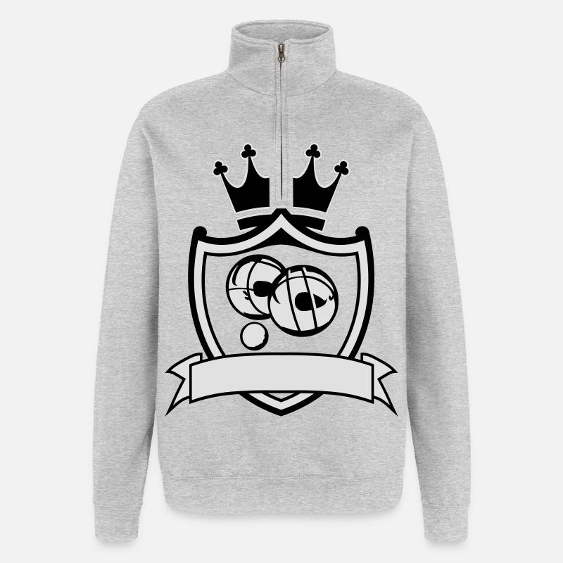 Blason petanque - Quarter-Zip-Sweatshirt - Grau meliert