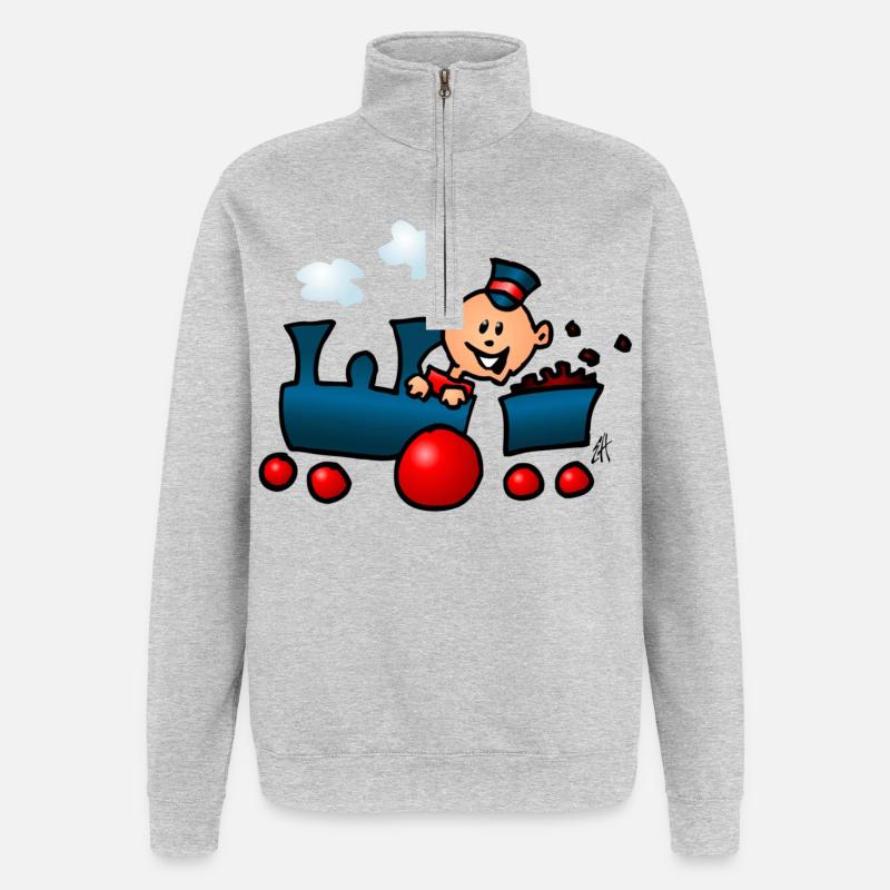 Train - Sweat à zip 1/4 - gris chiné