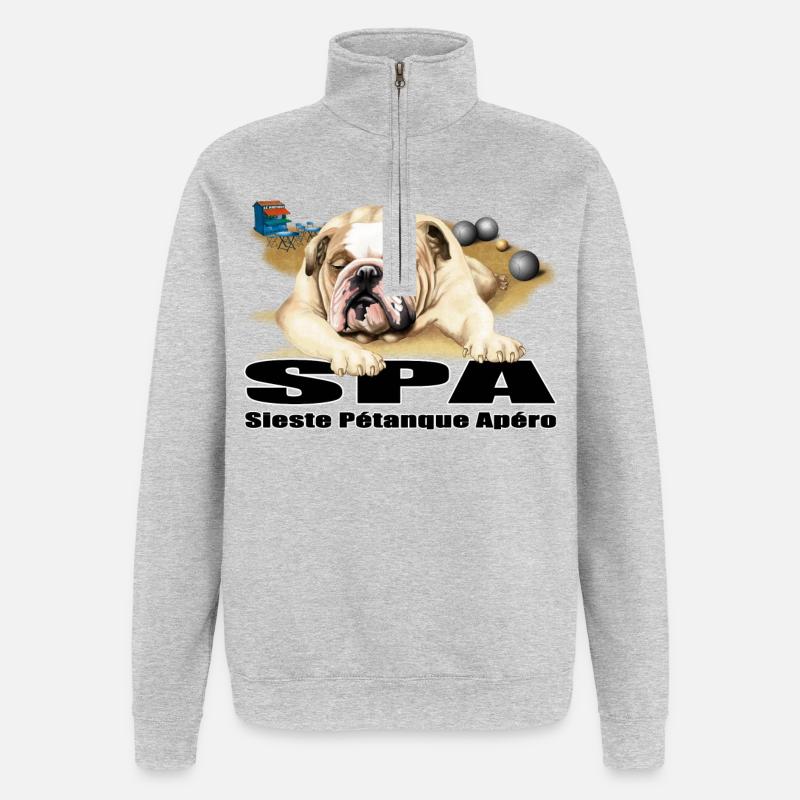 SPA Snooze Aperitif Schalen - Quarter-Zip-Sweatshirt - Grau meliert