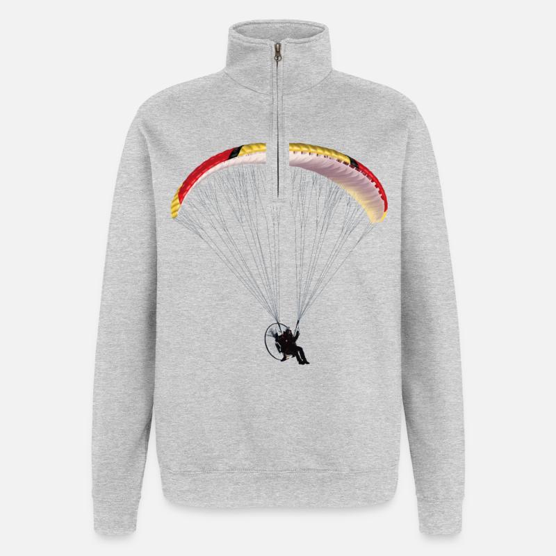Paramotor - Sweat à zip 1/4 - gris chiné