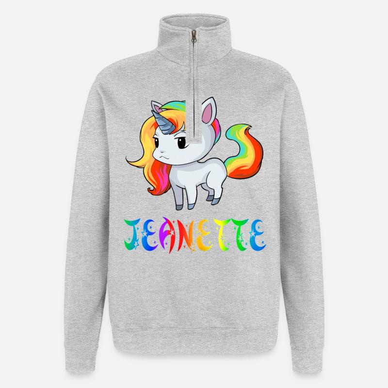 Jeanette Einhorn - Quarter-Zip-Sweatshirt - Grau meliert