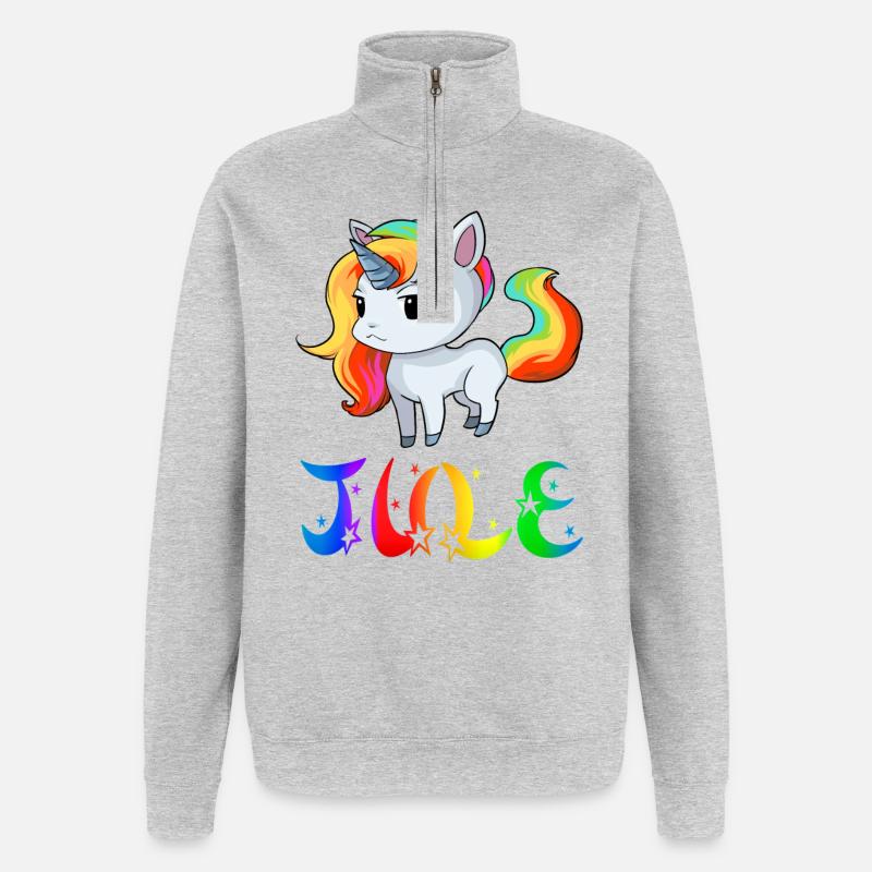 Jule Einhorn - Sweat à zip 1/4 - gris chiné