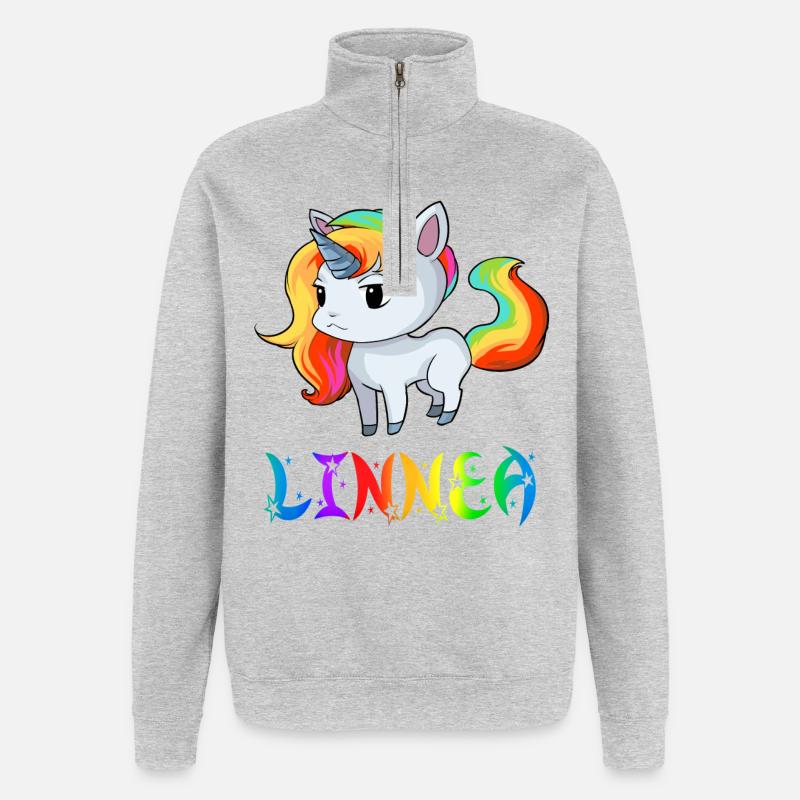 Linnea Einhorn - Sweat à zip 1/4 - gris chiné