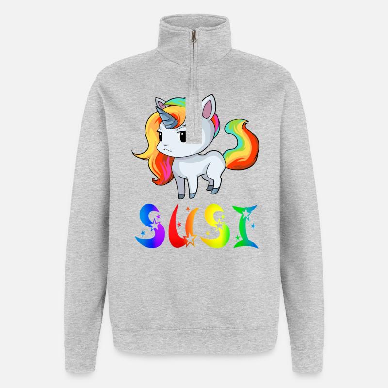 Susi Einhorn - Quarter-Zip-Sweatshirt - Grau meliert