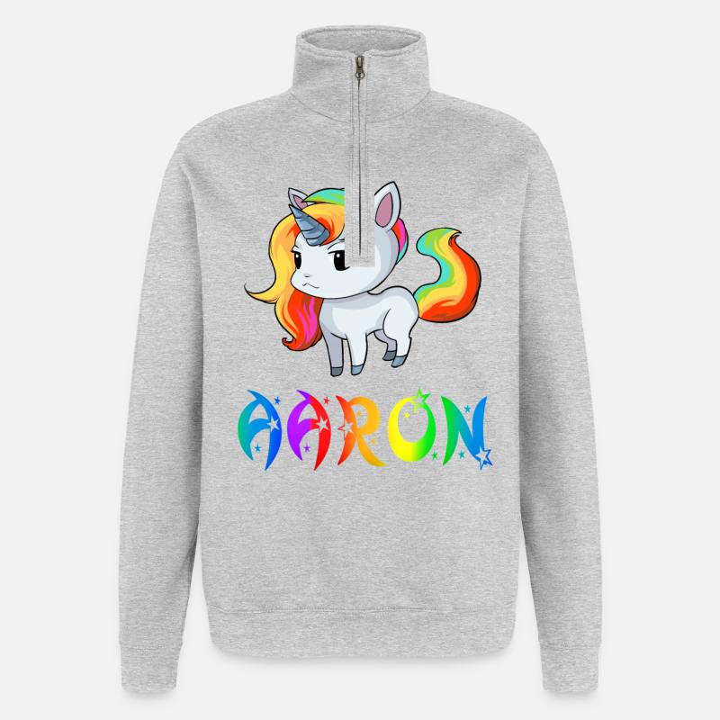 Aaron Einhorn - Sweat à zip 1/4 - gris chiné