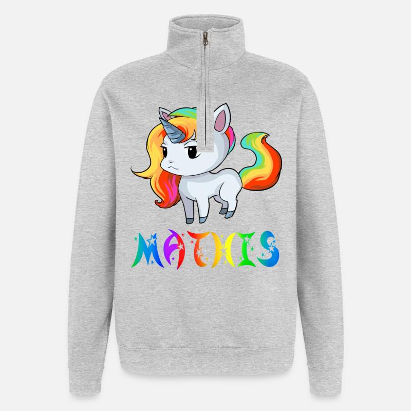 Einhorn Mathis - Sweat à zip 1/4 - gris chiné