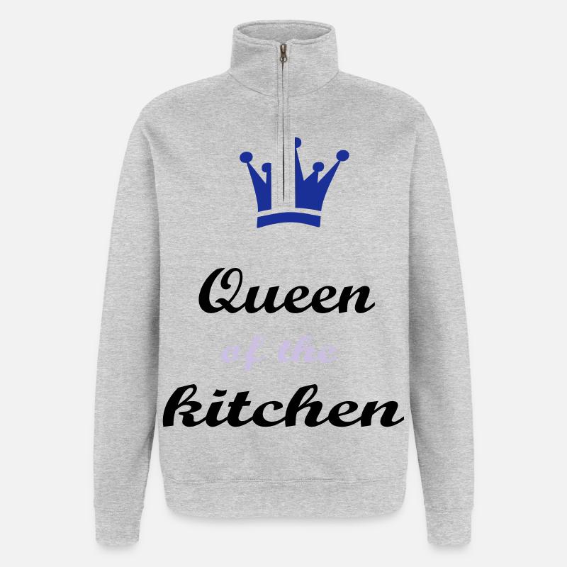 Kochen - Quarter-Zip-Sweatshirt - Grau meliert