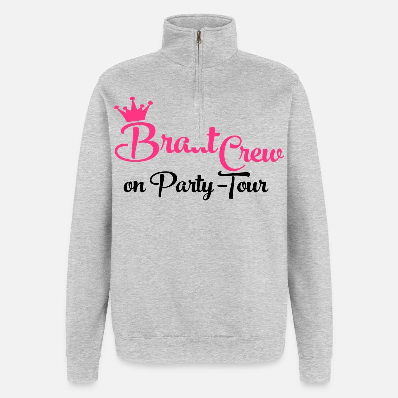 Team Bride - Quarter-Zip Sweatshirt - heather grey