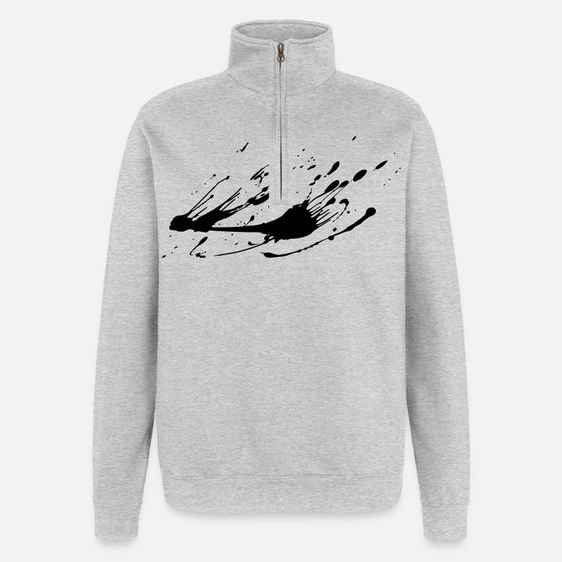 Splash-Bild malen # - Quarter-Zip-Sweatshirt - Grau meliert